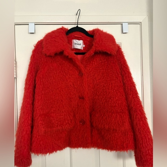 STAND Studio Noemi Faux Shearling Coat Size 2 (34) - Picture 4 of 6